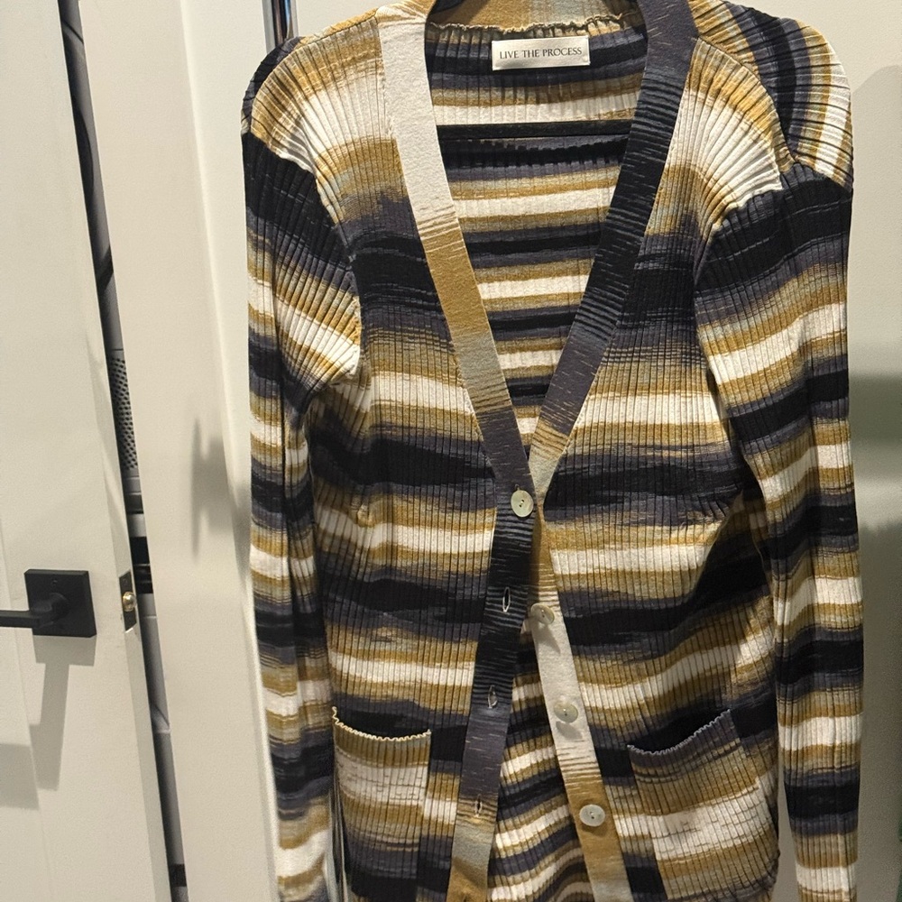 Live The Process Multicolor Striped Cardigan - image 1